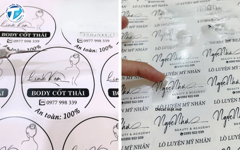 Tem decal trong cho sản phẩm 